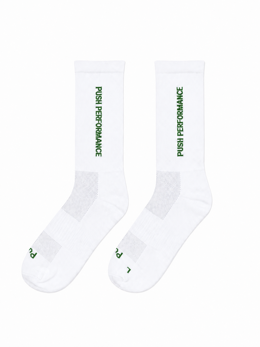Performance Crew Running Socks - White/Green