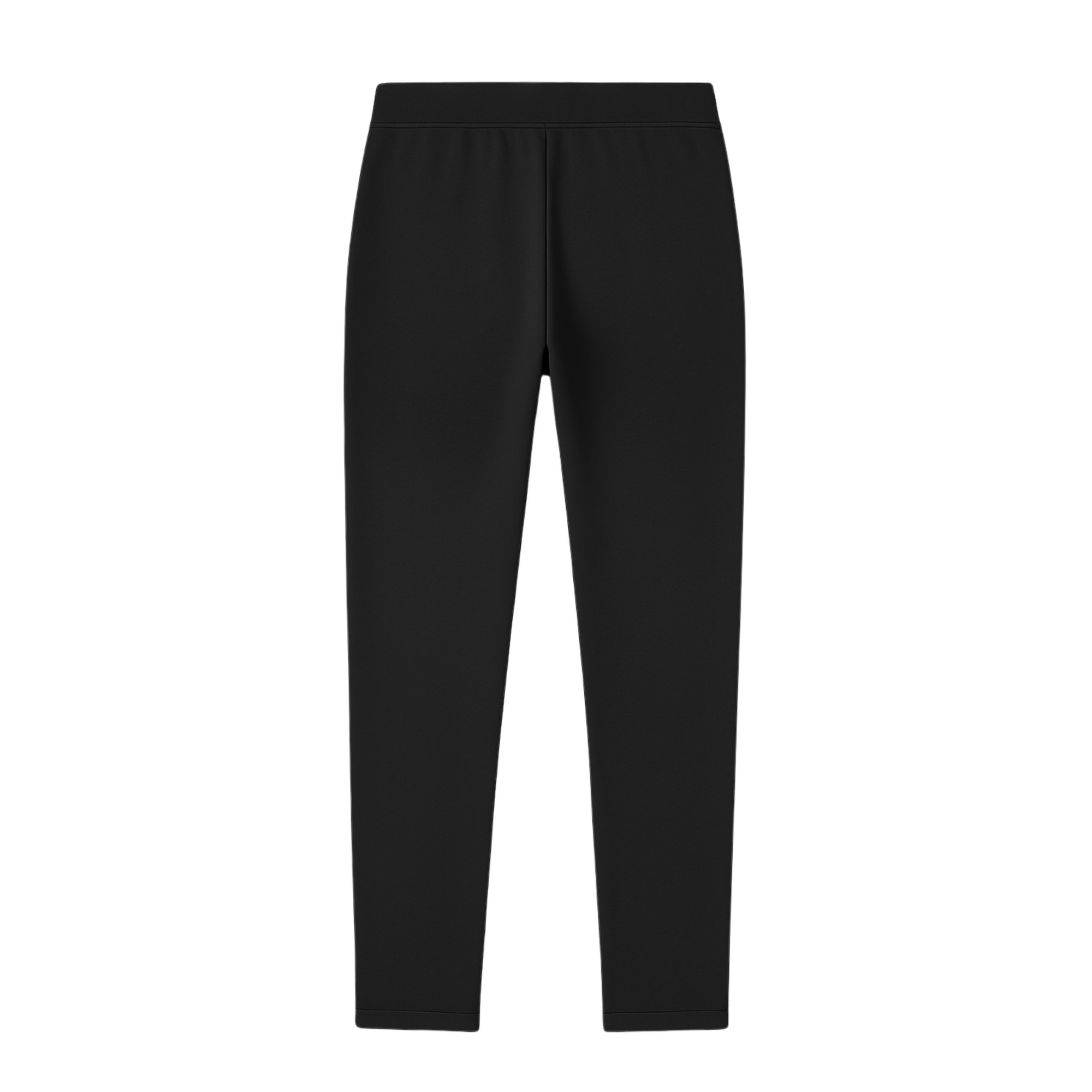 Push Performance black training pants laid flat, featuring tapered fit, zip cuffs, and lightweight technical fabric