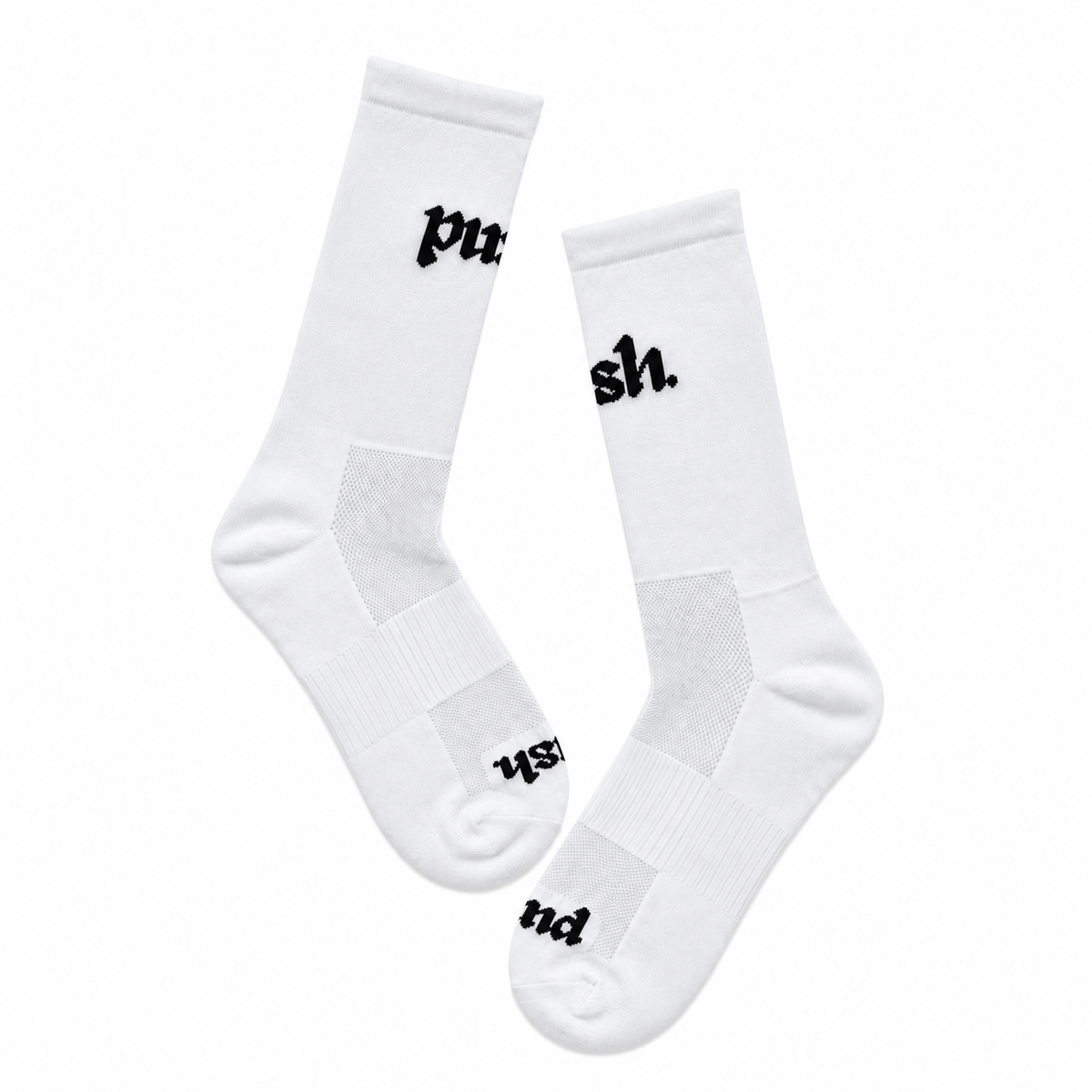 Performance Crew Running Socks - 'Push' White