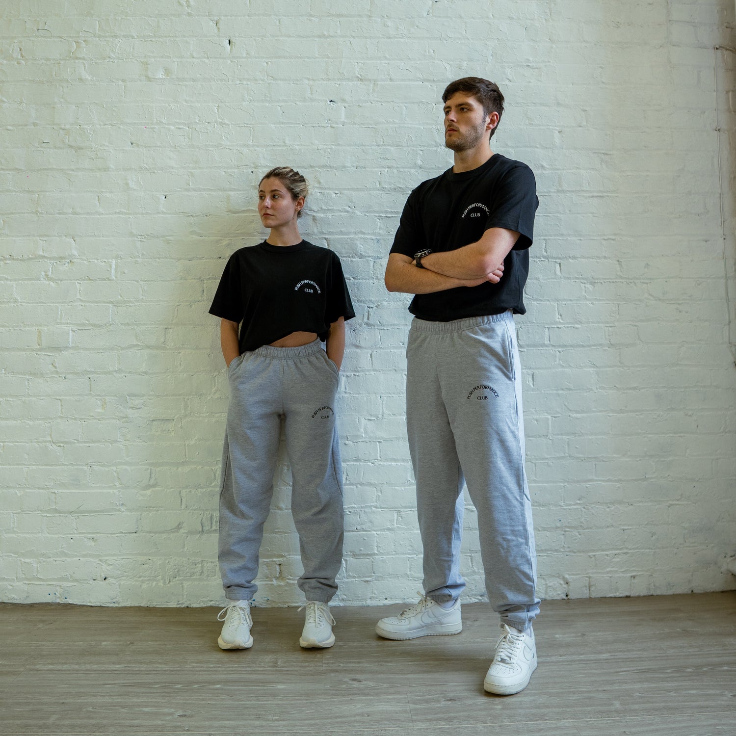 Push Performance black tee styled for casual streetwear, bridging athletic performance and minimal design