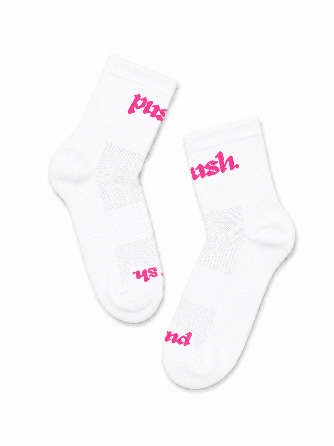 Performance Quarter Running Socks - White/Pink