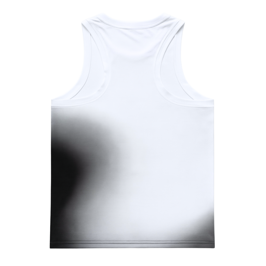 white black mens running vest for running, gym on white background