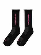 Performance Crew Running Socks - Black/Pink