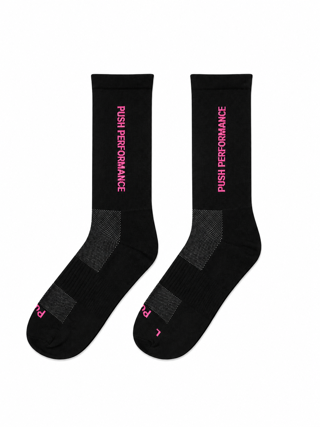 Performance Crew Running Socks - Black/Pink
