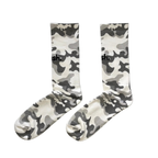 push performance white camo anti-blister running socks on white flatlay background