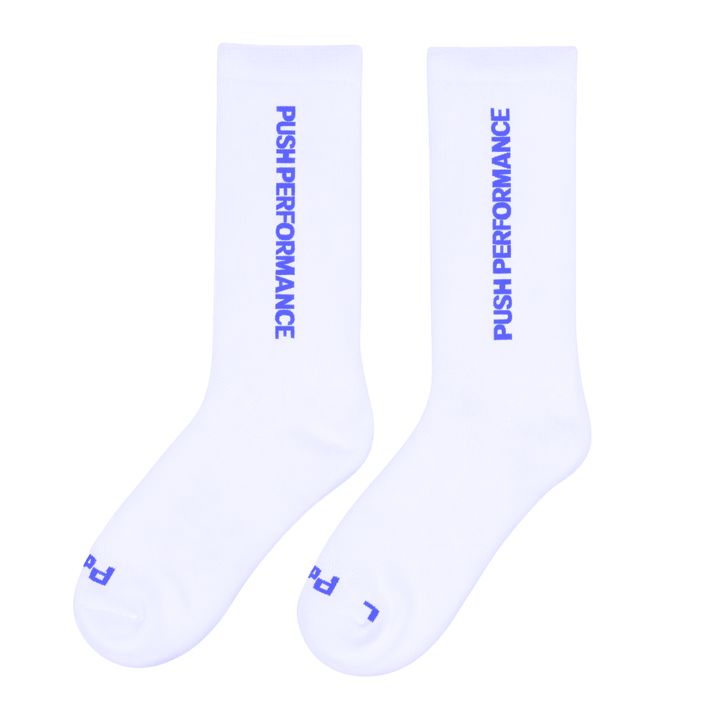 Performance Running Socks - White/Blue